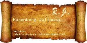 Rozenberg Julianna névjegykártya